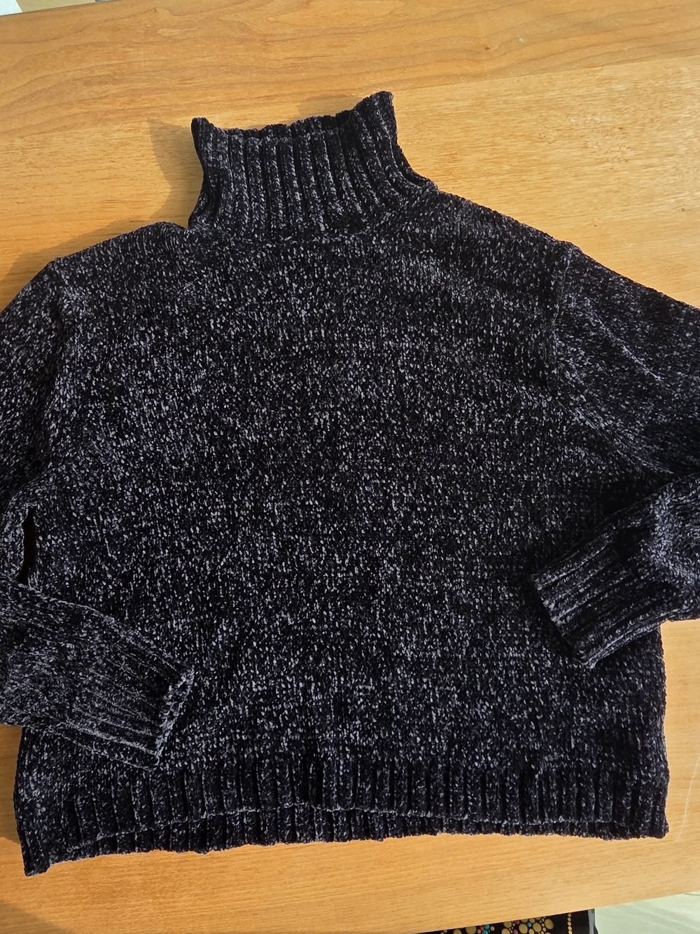 Calvin Klein Jeans Black Chenille Blend Turtleneck Sweater